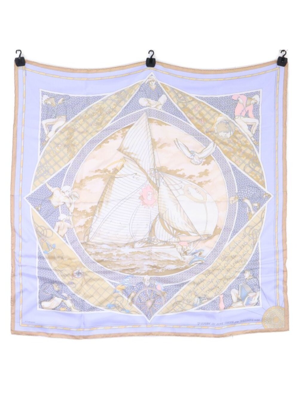 Hermes Voyage Au Long Cours Ocean Silk Carre 90 Scarf
